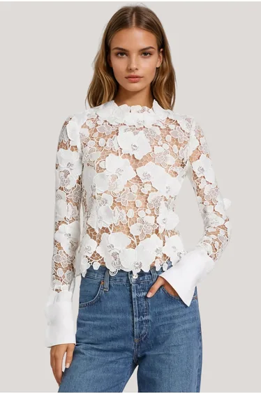 Bodie Flower Cutout Top