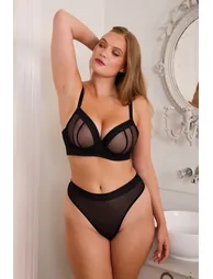 Icon Black Sheer Plunge Bra
