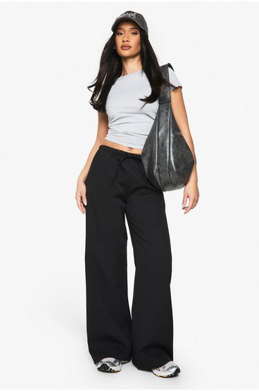 Woven Drawcord Flared Trousers