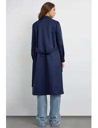 Buttoned Light Trenchcoat with a Belt - 4