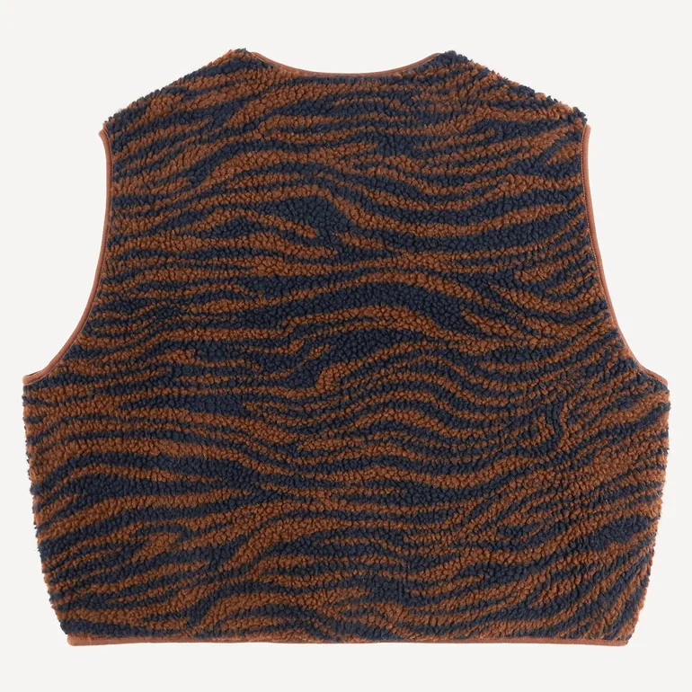 Animal Print Sherpa Gilet - 2