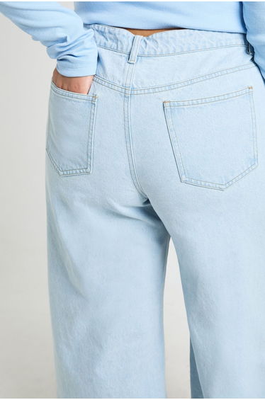 Plus Denim High Waist Wide Leg Jean - light wash product thumbnail 3