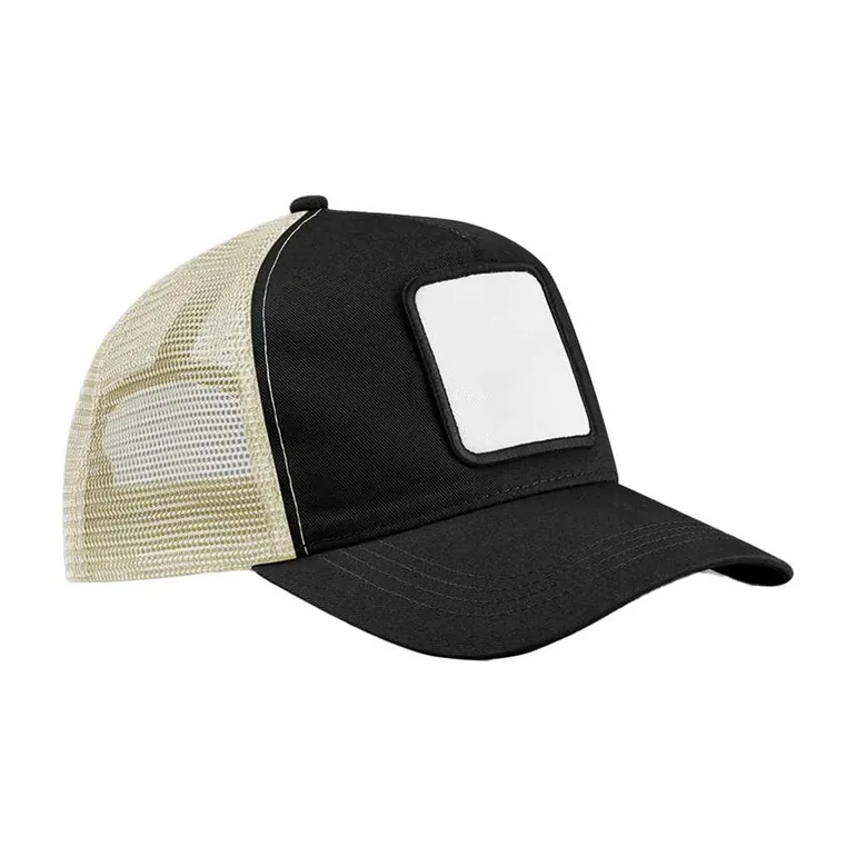Beechfield Unisex Adult 5 Panel Appliqué Patch Trucker Cap - Black/Stone