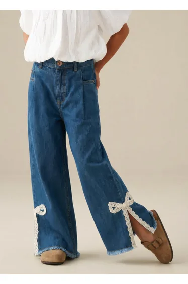 Lena Bow Detail Straight Leg Jean