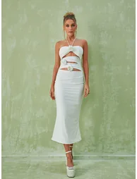 Dorcas Halterneck Cutout Midi Dress - 4