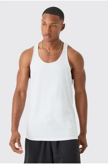 Basic Racer Back Vest - white