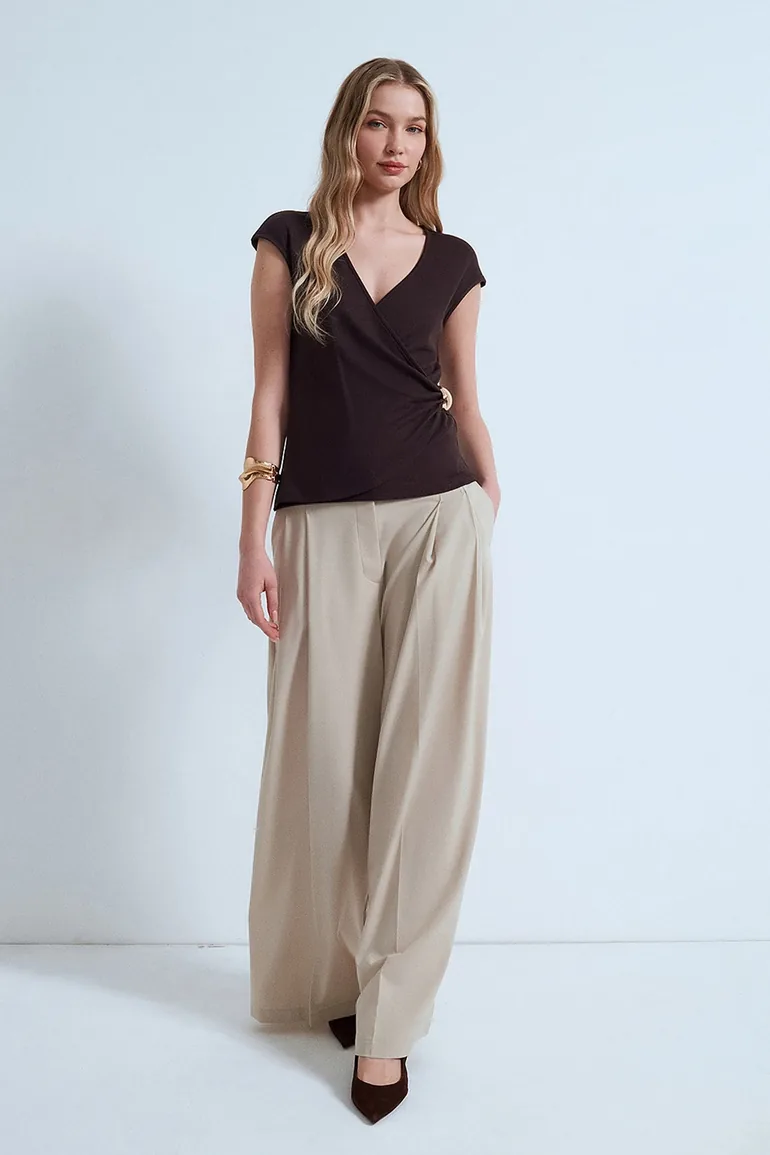DILVIN Women’s Slim Fit Wrap Blouse - 3