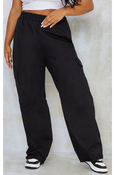 Plus Black Lightweight Cargo Trousers product thumbnail 2