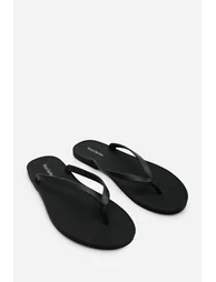 Kailany Black Matte Jelly Thong Flip Flop Sandals - 4