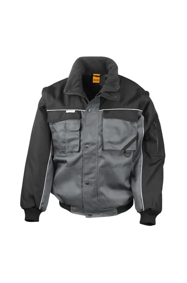 WORK-GUARD by Result Mens Heavy Duty Jacket - Grey/Black