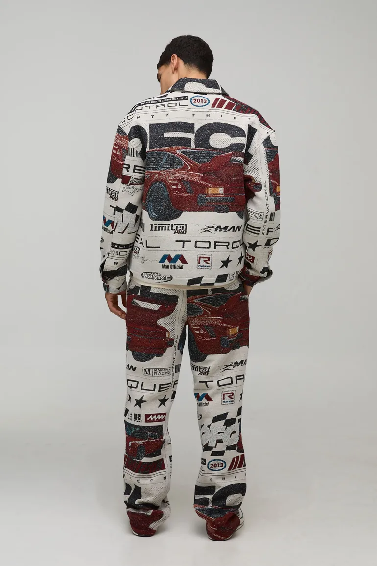 Regular Moto Tapestry Overshirt - red - 1