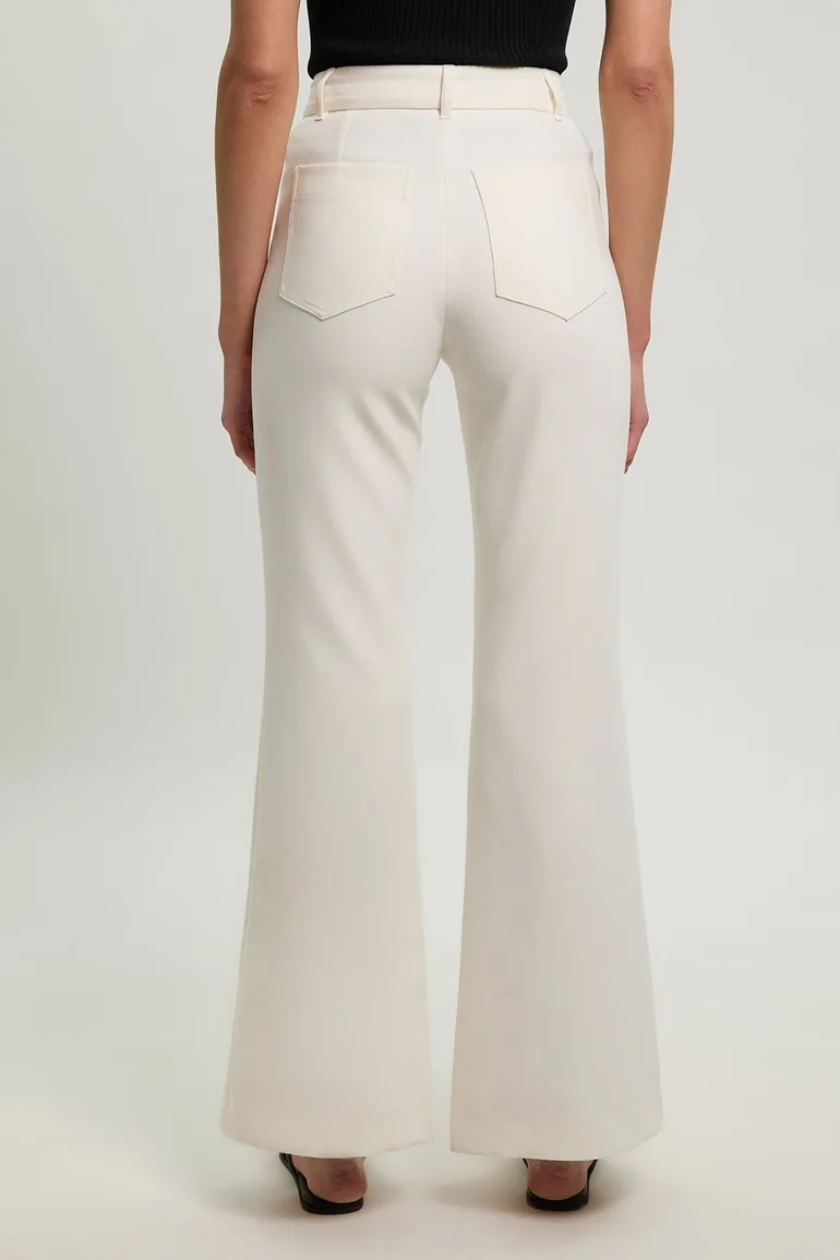 Petite Compact Stretch Pocket Straight Leg Trousers - 2