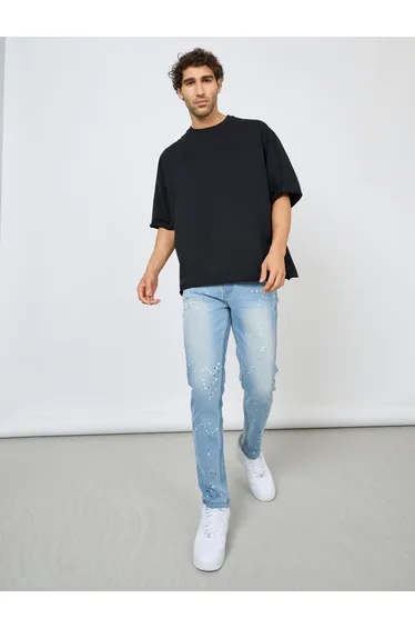 Terry Boxy Fit T-Shirt with Raw Sleeve and Hem Detail