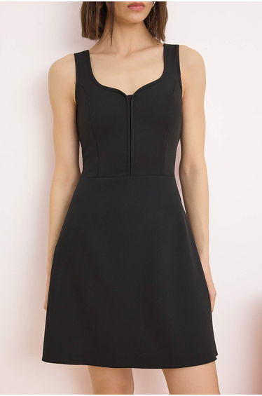 Black Midi Woven Dress product thumbnail 3