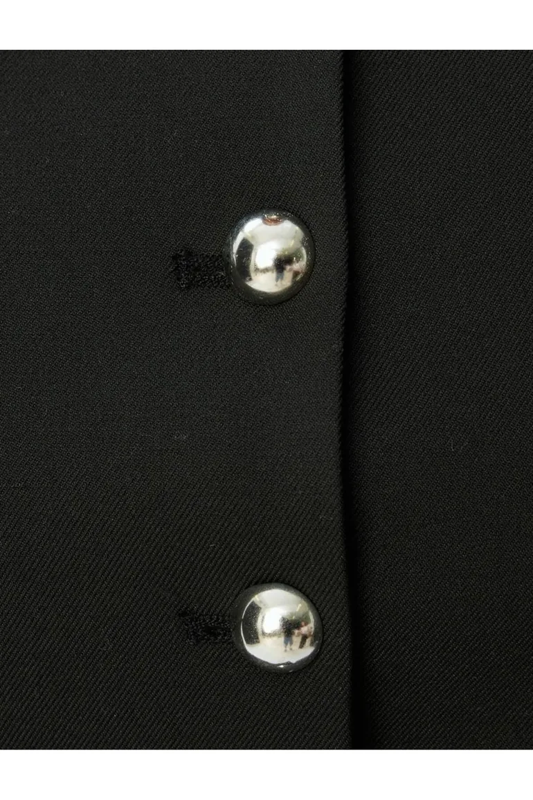 Crop Jacket Stand Collar Pocket Buttoned Long Sleeve - 5