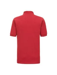 Russell Mens Ripple Collar & Cuff Short Sleeve Polo Shirt - Bright Red - 1
