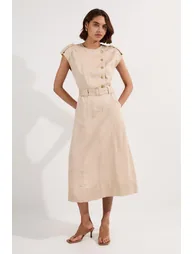 Soft Twill Relaxed Midi Dress