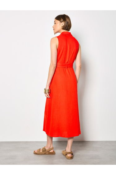 Linen Blend Shirt Midi Dress product thumbnail 2