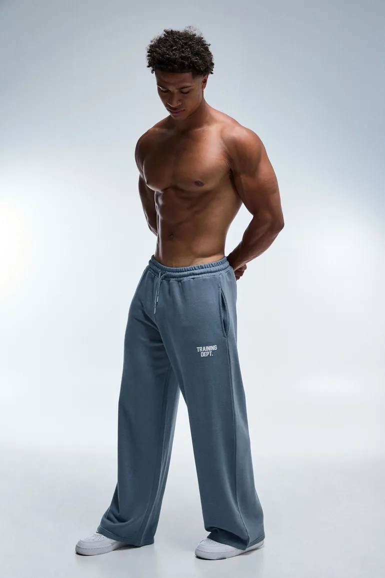 Training Dept Wide Leg Loopback Jogger - slate blue