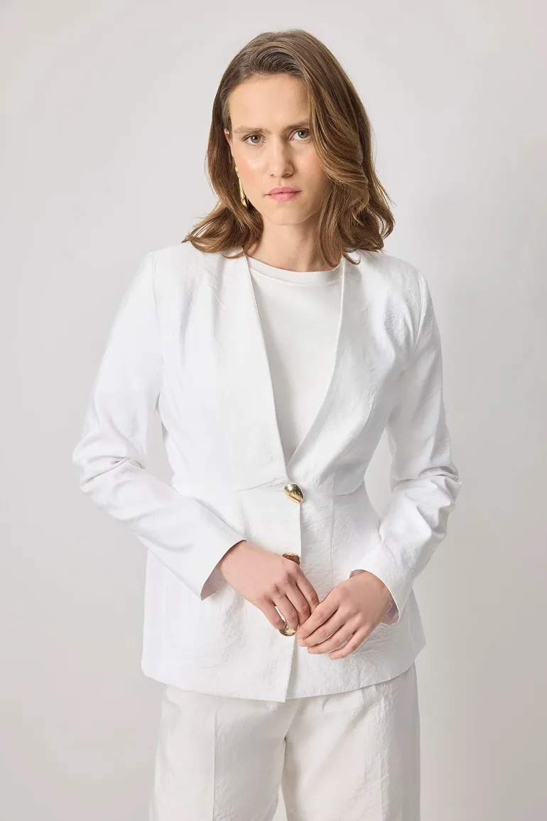 GOLD BUTTONED CUPRA JACKET - 1