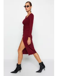 Dress - Burgundy - Bodycon - 2