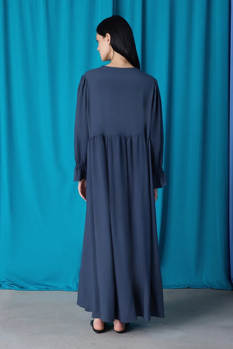 FRONT-BUTTONED VISCOSE DRESS - 3