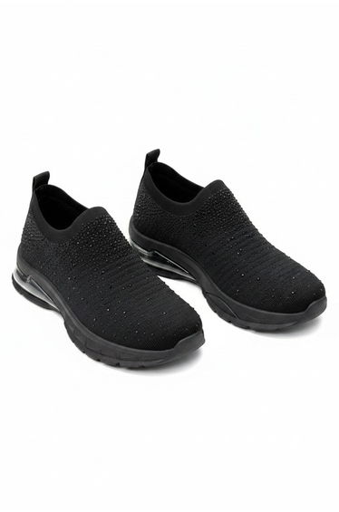 Crystal Luminate Stretch Sock Slip On Trainers Black