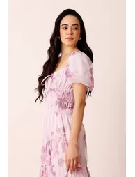 Noore Maxi Dress in Purple Floral - 2