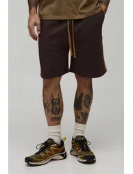 Regular Fit Panelled Jersey Short - chocolate - 1