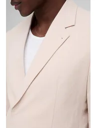 Straight Fit Linen Blend Blazer - natural - 2