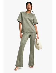 Suede Low Rise Flares
