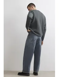 Blue Baggy Fit Mid Wash Jeans - 2