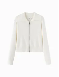 Women's Zip Collar Knit Cardigan
