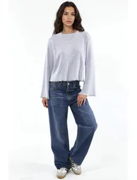 Textured Long Sleeve Top