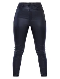 Black Hourglass Coated Skinny Jeans - 4