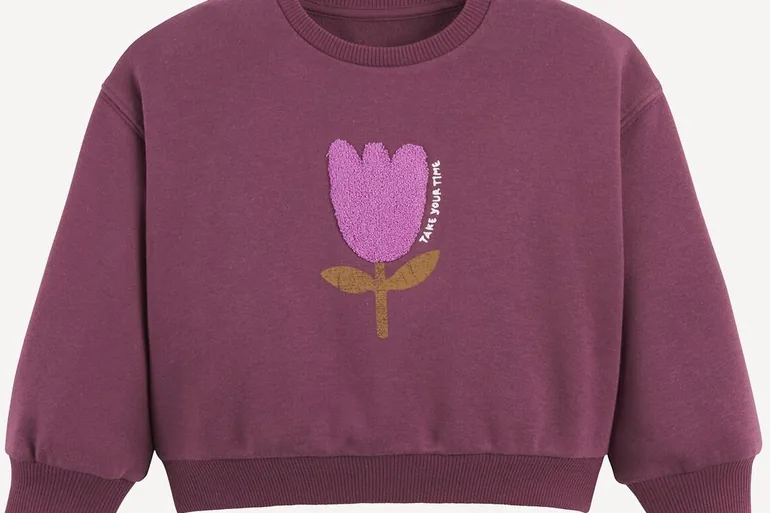 Floral Print Sweatshirt with Crew Neck