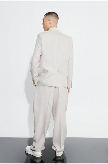 Relaxed Fit Boucle Texture Marl Blazer - grey product thumbnail 2