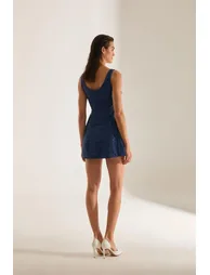 Martina Sparkly Strappy Mini Evening Dress - 5