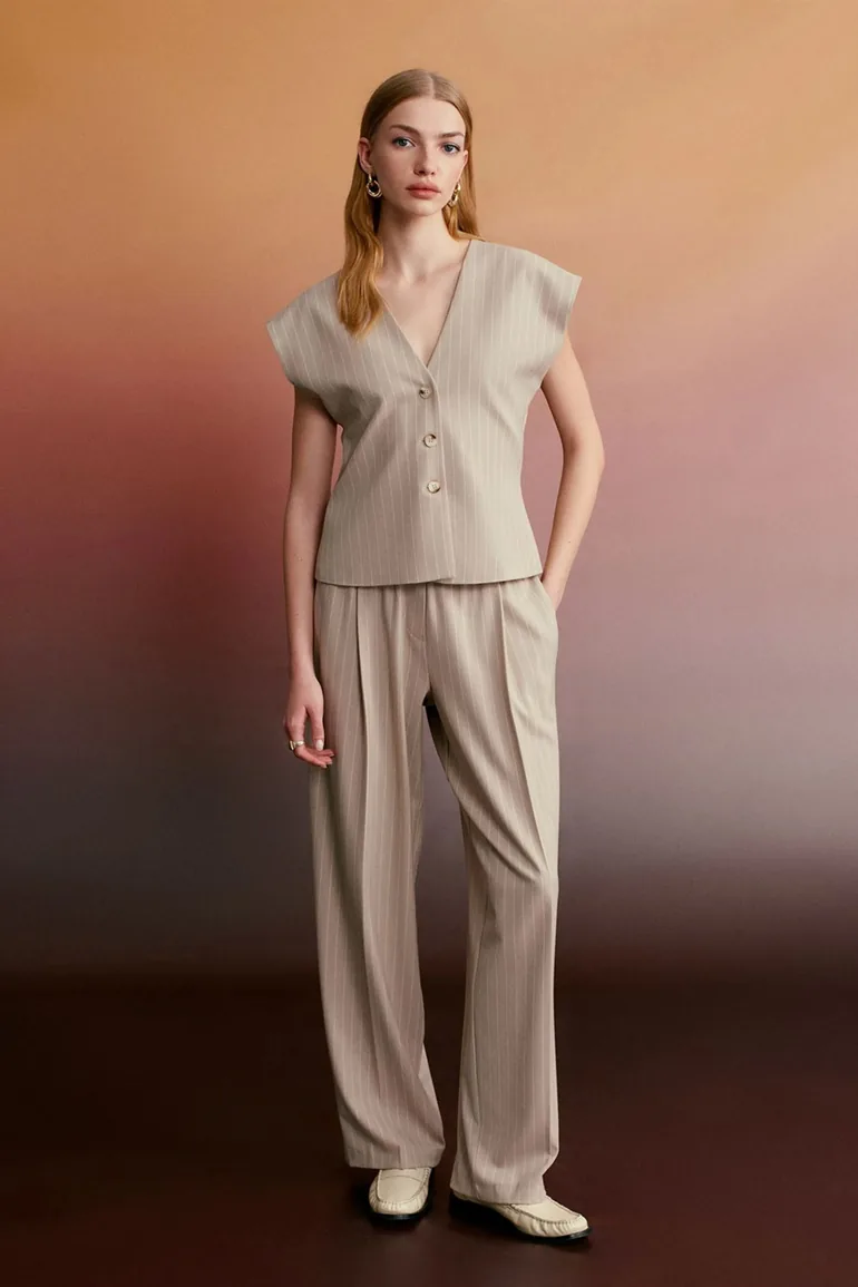 Dilvin Striped Wide-leg Palazzo Trousers - 4