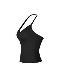 Halter Neck Backless Workout Tank - 1