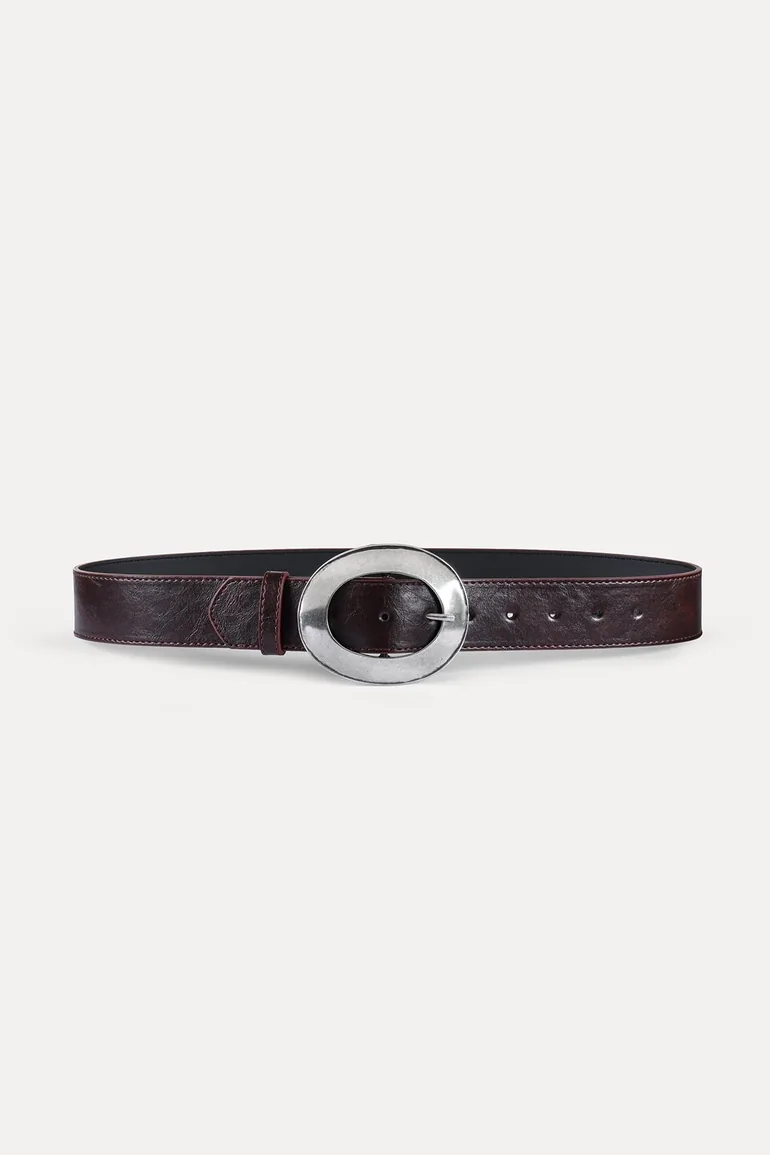 Leather Belt With Antique Buckle