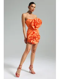 Egbert Flower Strapless Mini Dress