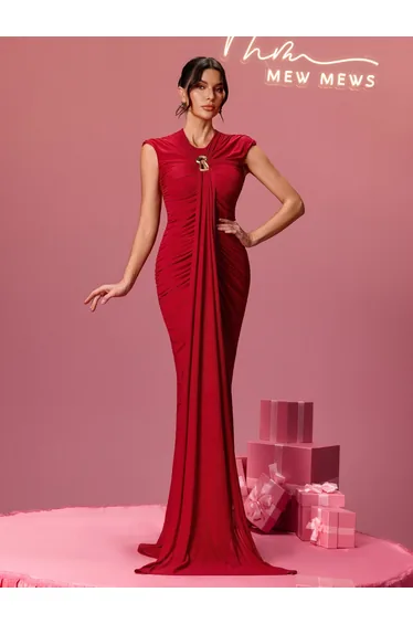Drosyne Sleeveless Draped Maxi Dress