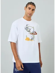 Men Oversized Embroidered Terry T-Shirt - 2