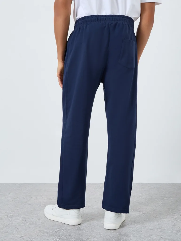 Men Navy Blue Relaxed Fit Joggers - 3