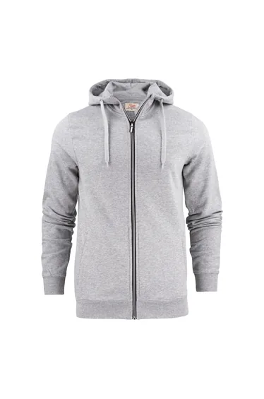 Printer Mens Overhead Melange Full Zip Hoodie - Grey Melange
