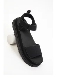 Black Suede Women's Sandals - 5