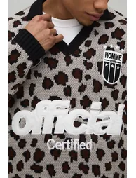 Oversized Knitted Animal Sports Top - animal - 2