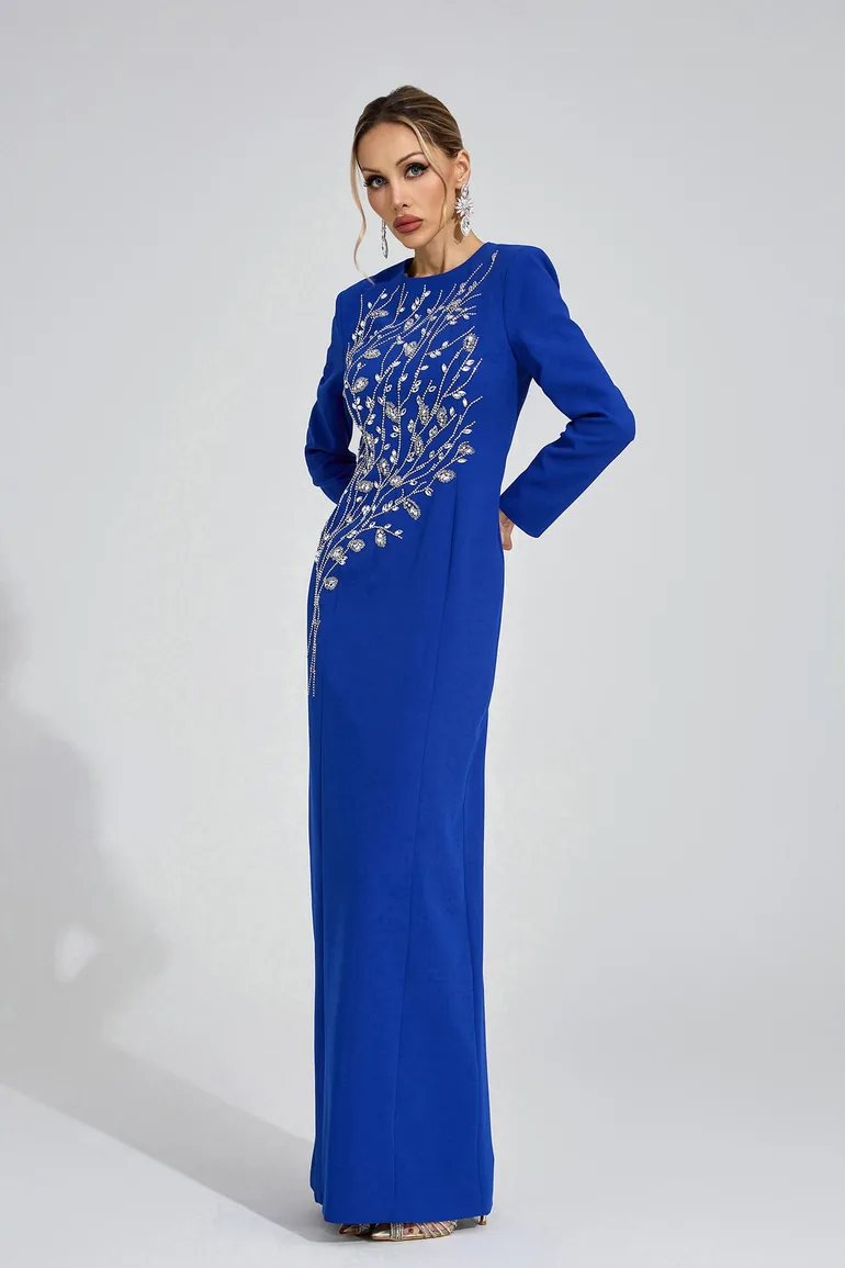 Ombrie Blue Diamond Maxi Dress - 4