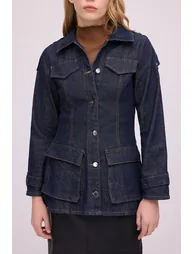 DENIM JACKET WITH CARGO POCKETS - 2